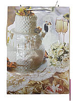 Пакет свадебный подарочный "Wedding" (608-18, 1/600/12, 31,9*39,5см