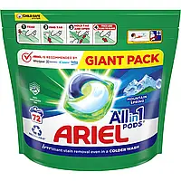 Капсулы для стирки Ariel Pods All-in-1 Mountain Spring 72 шт БОЛЬШАЯ ПАЧКА