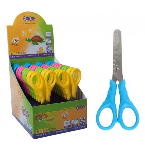Ножиці в дисплеї ZiBi 5022 дитячі 125мм в боксі (24 шт.в упаковці)