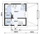 Маленький і зручний будинок із верандою з натурального дерева, простий і недорогий в реалізації MS144., фото 3