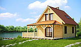 Маленький і зручний будинок із верандою з натурального дерева, простий і недорогий в реалізації MS144., фото 2