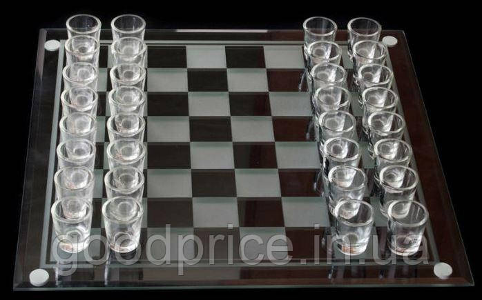 Шахматы рюмки с стеклянной доской 35х35 см подарочный набор алкогольные пьяные шахматы алкоигра - фото 9 - id-p1893739443