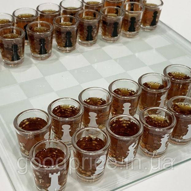 Шахматы рюмки с стеклянной доской 35х35 см подарочный набор алкогольные пьяные шахматы алкоигра - фото 8 - id-p1893739443