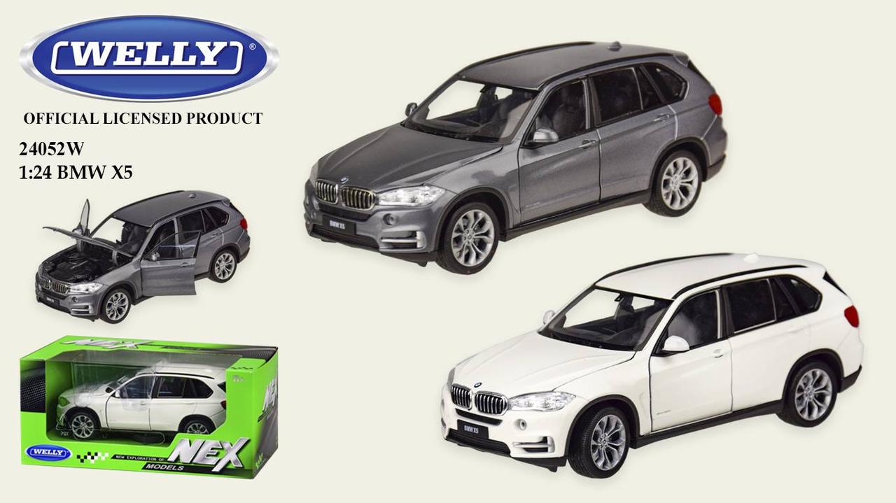 Машина Welly 19см BMW X5 1:24 металлическая, откр.дверь, капот 24052W - фото 1 - id-p1893739876