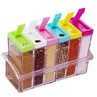 Набор Seasoning six piece set 6 баночек в подставке Кухонный органайзер для специй BK322-01