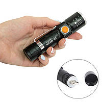 Лід ліхтарик ручний "X-Balog BL-616-T6" Чорний, USB-ліхтарик акумуляторний світлодіодний «Trifle-store»