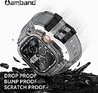 Чехол с ремешком amBand M1 Sport для Apple Watch 45/44/42 mm Series 9/8/7/SE/6/5/4/3/2/1 у кольорі Space Clear, фото 4