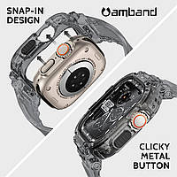 Чехол с ремешком amBand M1 Sport для Apple Watch 45/44/42 mm Series 9/8/7/SE/6/5/4/3/2/1 у кольорі Space Clear, фото 7