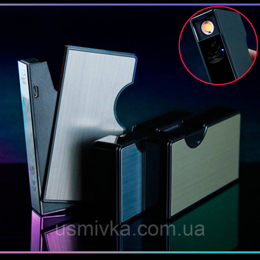 Запальничка usb з футляром 10 шт. у подарунковому пакованні Р-582
