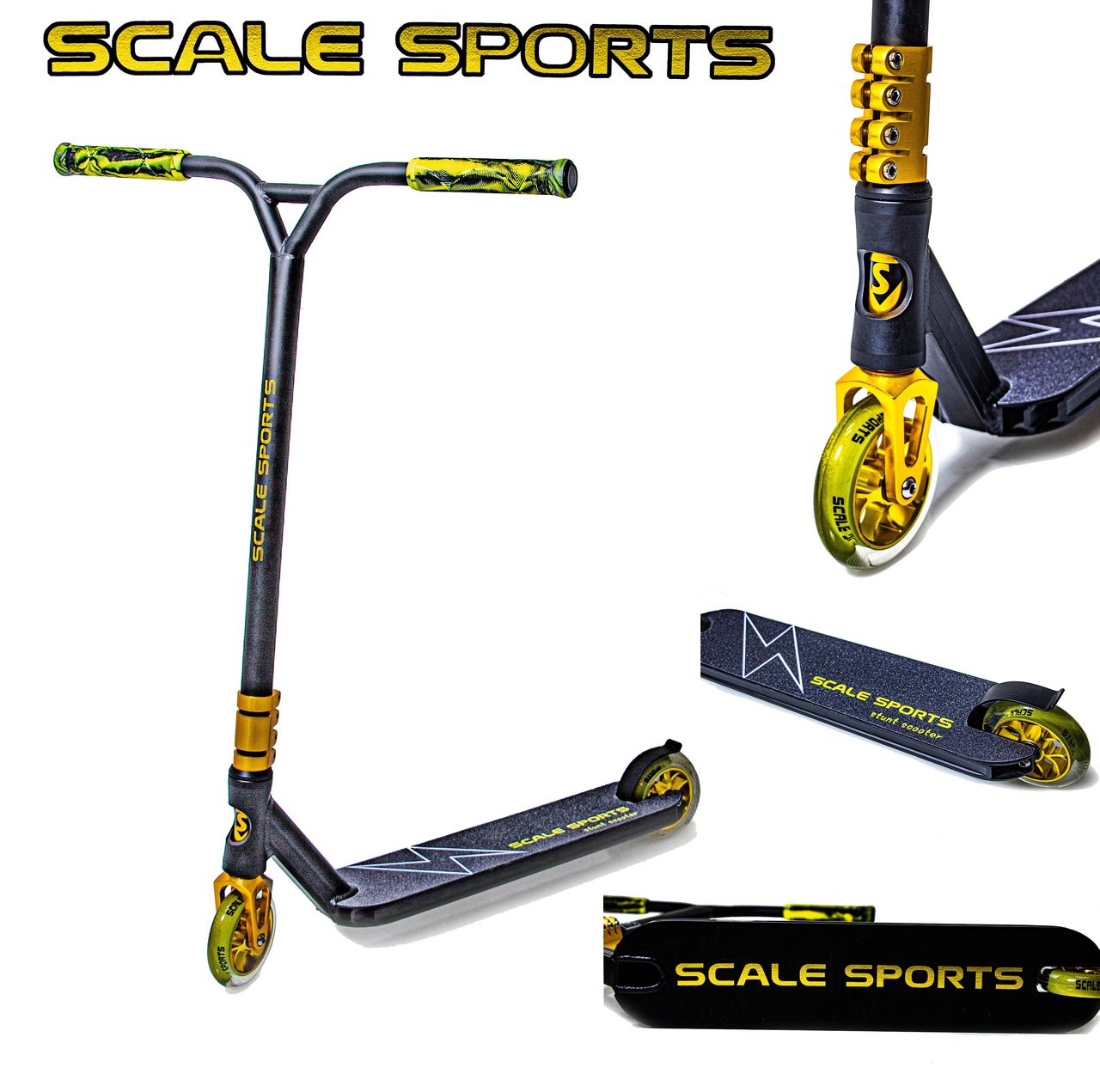 Трюковий самокат Scale Sports Adrenaline. Колеса 110мм. Золотий колір