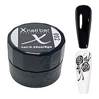 Гель-фарба для нігтів X Nail Bar Professional 002, чорна, 8 г