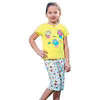 Детская трикотажная пижама шорты с футболкой RolyPoly RP1061 желтая