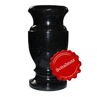 Гранітна ваза Н30 см. з каменю габборе буки (чорна) для квітів.