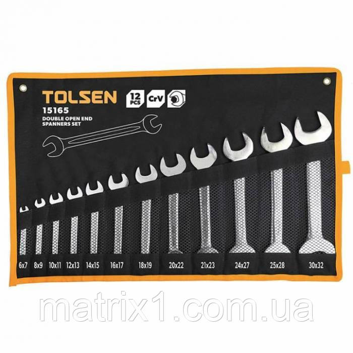 Набір ключів ріжкових у чохлі 12 шт (6-32 мм) TOLSEN 15892
