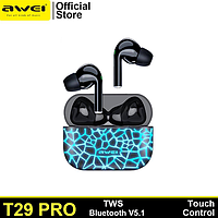 Беспроводные наушники Awei T29 Pro крутые игровые TWS Bluetooth v5.1 наушники Сенсорная стерео гарнитура\IP67