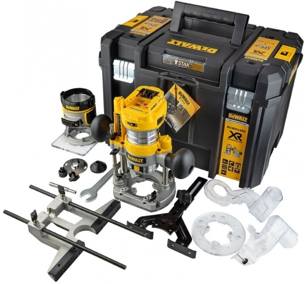 Профессиональный фрезер аккумуляторный бесщёточный DeWALT DCW604NT : Li-Ion 18 В, 25500 об/мин, без АКБ - фото 2 - id-p1893850019