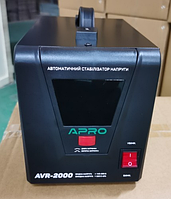 Стабилизатор напряжения релейный APRO AVR-2000 : 1600 Вт, релейный, Led-дисплей, вес 5 кг