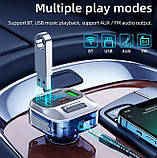 Адаптер автомобільний, трансмітер HOCO Bravery E75 2USB, Type-C, AUX, 3A, QC, чорний, фото 6