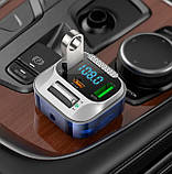 Адаптер автомобільний, трансмітер HOCO Bravery E75 2USB, Type-C, AUX, 3A, QC, чорний, фото 9
