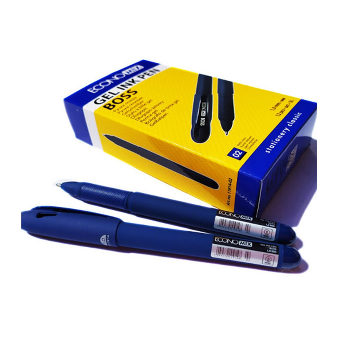 Ручка гель Е11914-02 ECONOMIX BOSS синя 1 мм