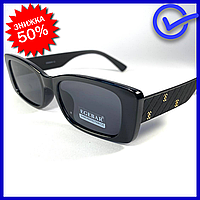 Эксклюзивные солнцезащитные очки Egebar черная матовая оправа, глянцевый ободок, поляризованная линза