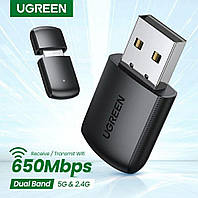 Дводіапазонний бездротовий Wi-Fi USB адаптер Ugreen AC650 2,4 ГГц 5 ГГц CM448
