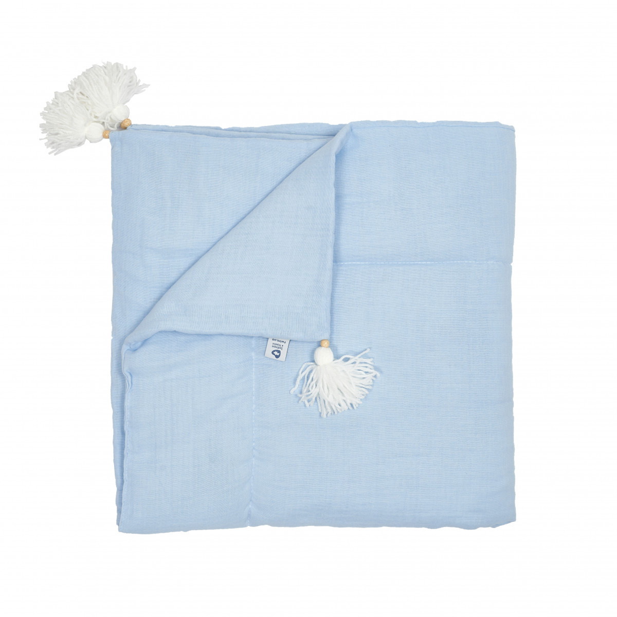 Плед Twins мусліновий 90x90 утеплений, blue, синій, фото 1