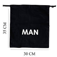 Мішок бавовняний для речей 30*35 см Man (чорний)