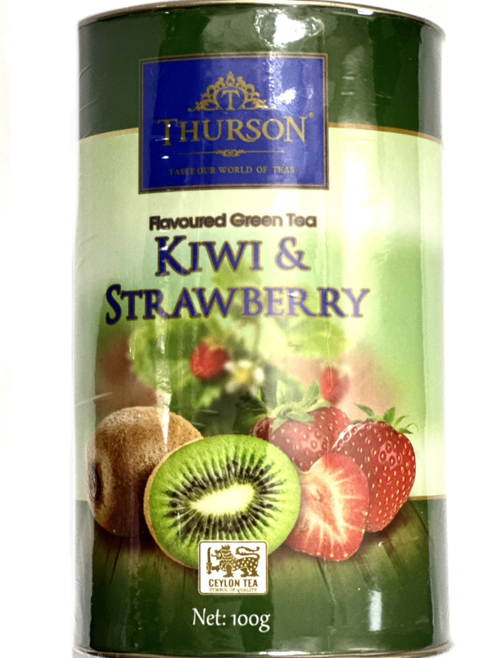 Чай Thurson 100 г зелений із ківі та полуницею в тубусі