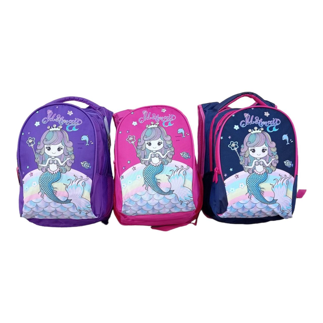 Дитячий рюкзак для дівчаток каркасний з пеналом ортопедична спинка Русалочка
