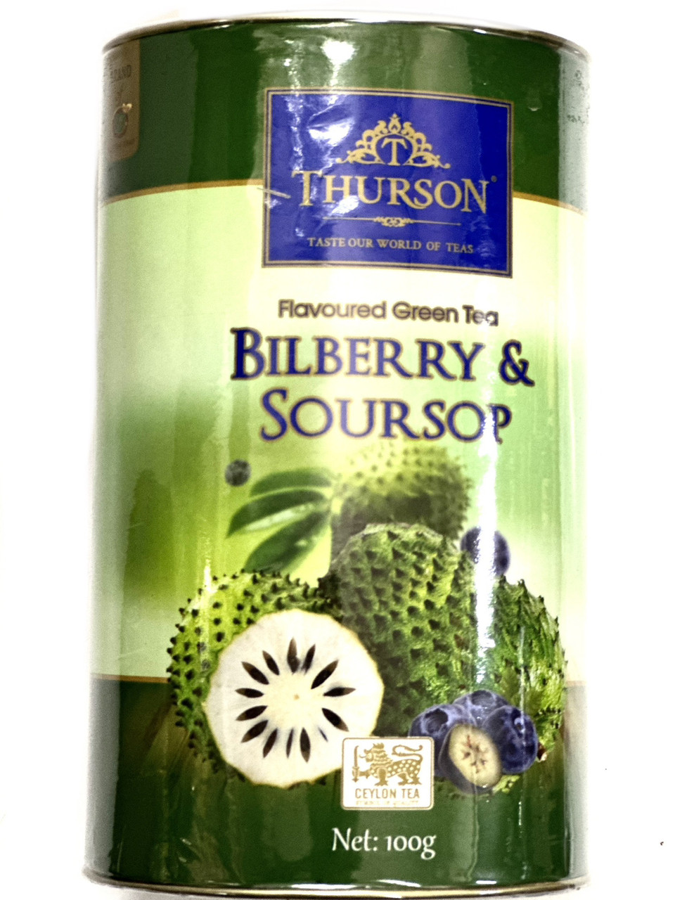 Чай Thurson 100 г зелений із чорницею та саусепом у тубусі