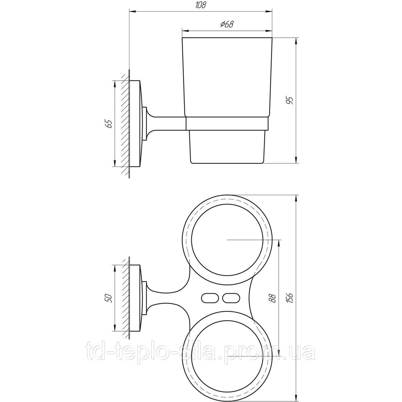 Стакан подвійний Perfect Sanitary Appliances RM 1801 - фото 4 - id-p1893911452