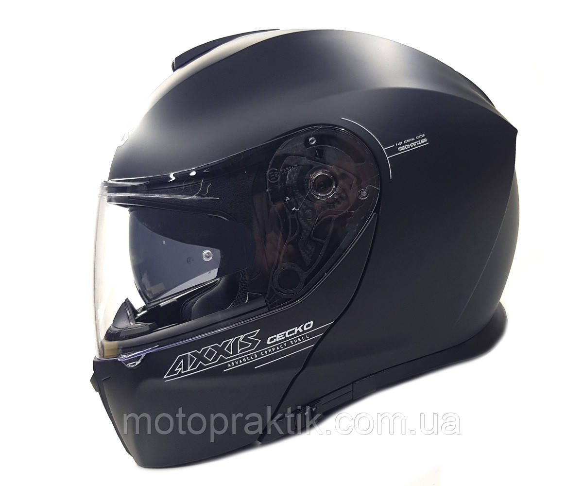 AXXIS GECKO SV Solid A1 Matt Black, XS Мотошолом модуляр з окулярами