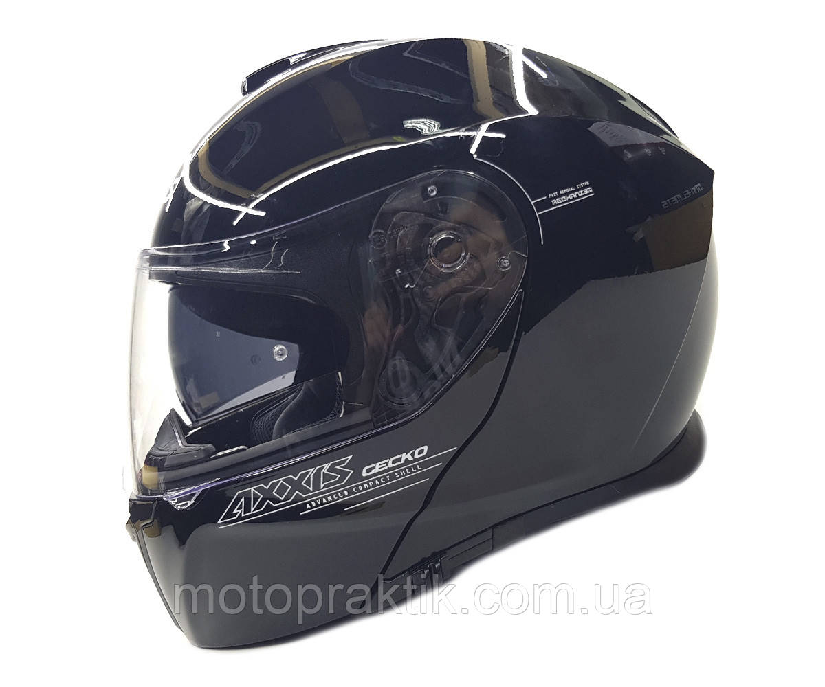 AXXIS GECKO SV Solid A1 Gloss Black, M Мотошолом модуляр з окулярами