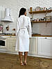 Жіночий довгий вафельний халат, білий, фото 2