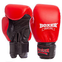 Перчатки боксерские профессиональные с печатью ФБУ BOXER кожаные Profi 10-12 унций