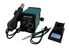 13-00-062. Паяльна станція 878D, з дисплеєм, паяльник + фен, YIHUA