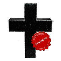 Гранітний хрест розмір 40 * 30 см. товщина 8 см. з каменю габбро чорне з фаскою.