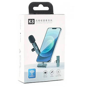 Бездротовий мікрофон для смартфона на Android K8 | Всеспрямована петличка для блогера