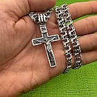 Чоловічий срібний комплект прямий православний хрест та ланцюжок 925 проба, фото 4