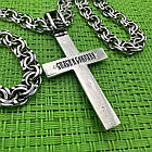 Чоловічий срібний комплект прямий православний хрест та ланцюжок 925 проба, фото 2