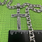 Чоловічий срібний комплект прямий православний хрест та ланцюжок 925 проба, фото 7