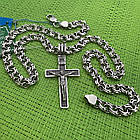 Чоловічий срібний комплект прямий православний хрест та ланцюжок 925 проба, фото 3