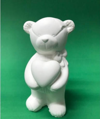 Гіпсові фігурки для розфарбовування міШКА LOVE МШ-116 Висота 116 мм, фото 1