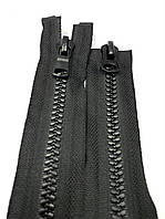 Блискавка Тип 5 на 2 бігунка чорна косий зуб 80 см