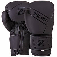 Перчатки боксерские кожаные на липучке Zelart 10-12oz