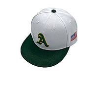 Стильная кепка бейсболка унисекс декор вышивка флаг Америки цвет белый зеленый (55-60)