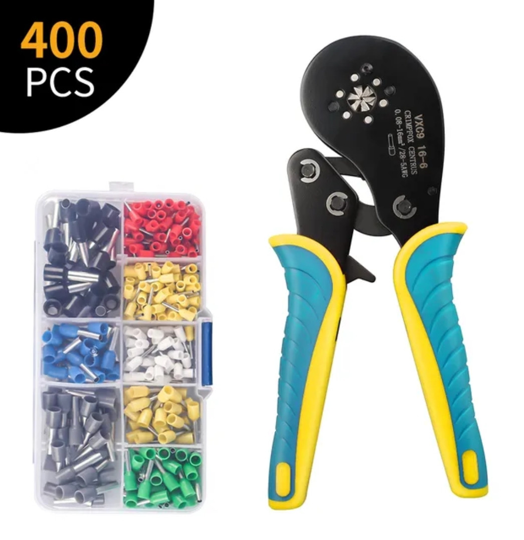 Набір Обтискні кліщі VXC9 0,08-16,0 мм і Наконечники 400 шт.