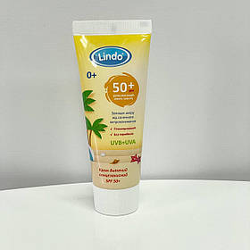 Дитячий сонцезахисний гіпоалергенний крем для малюків від 0 місяців із високим рівнем захисту SPF 50 75 мл Lindo
