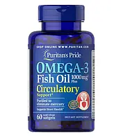 Puritan's Pride Omega-3 Fish Oil Plus Circulatory Support 60 капсул